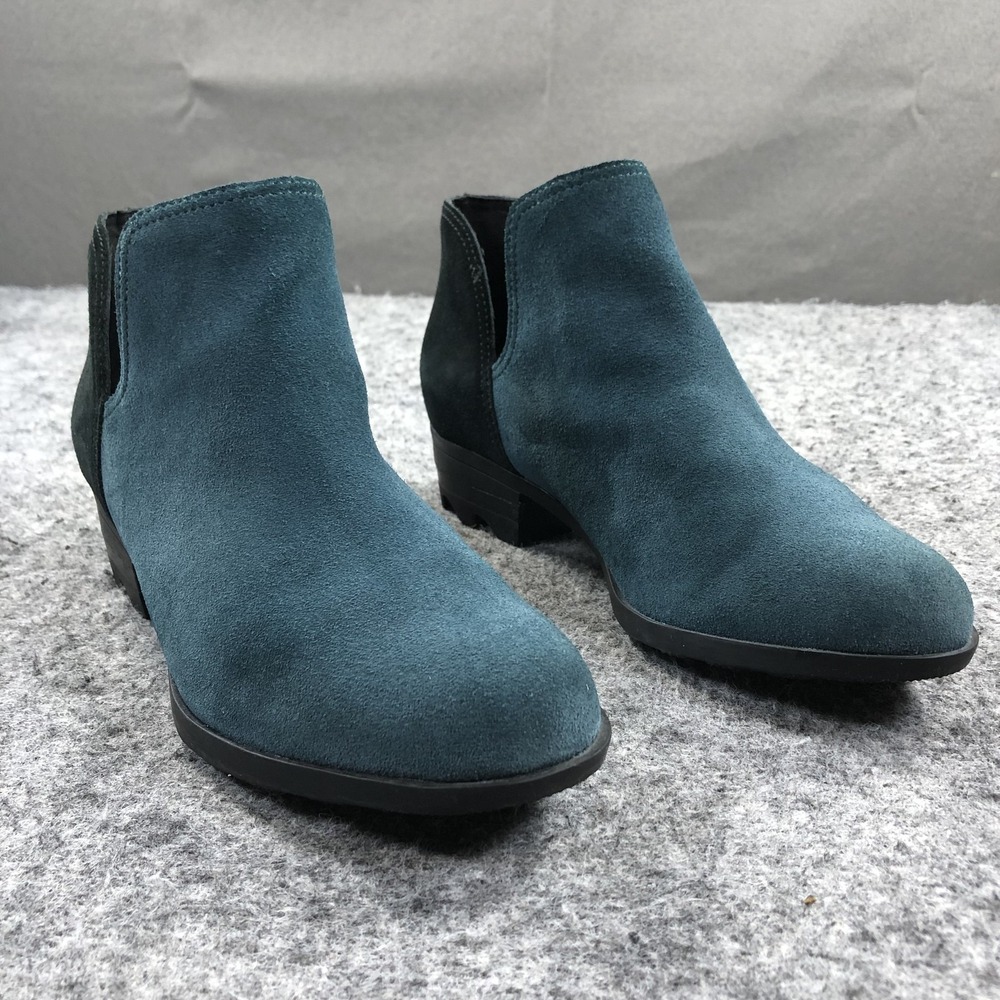 Sorel Lolla II Chelsea Ankle Boots Womens 9 Blue Suede Colorblock NL3783-375